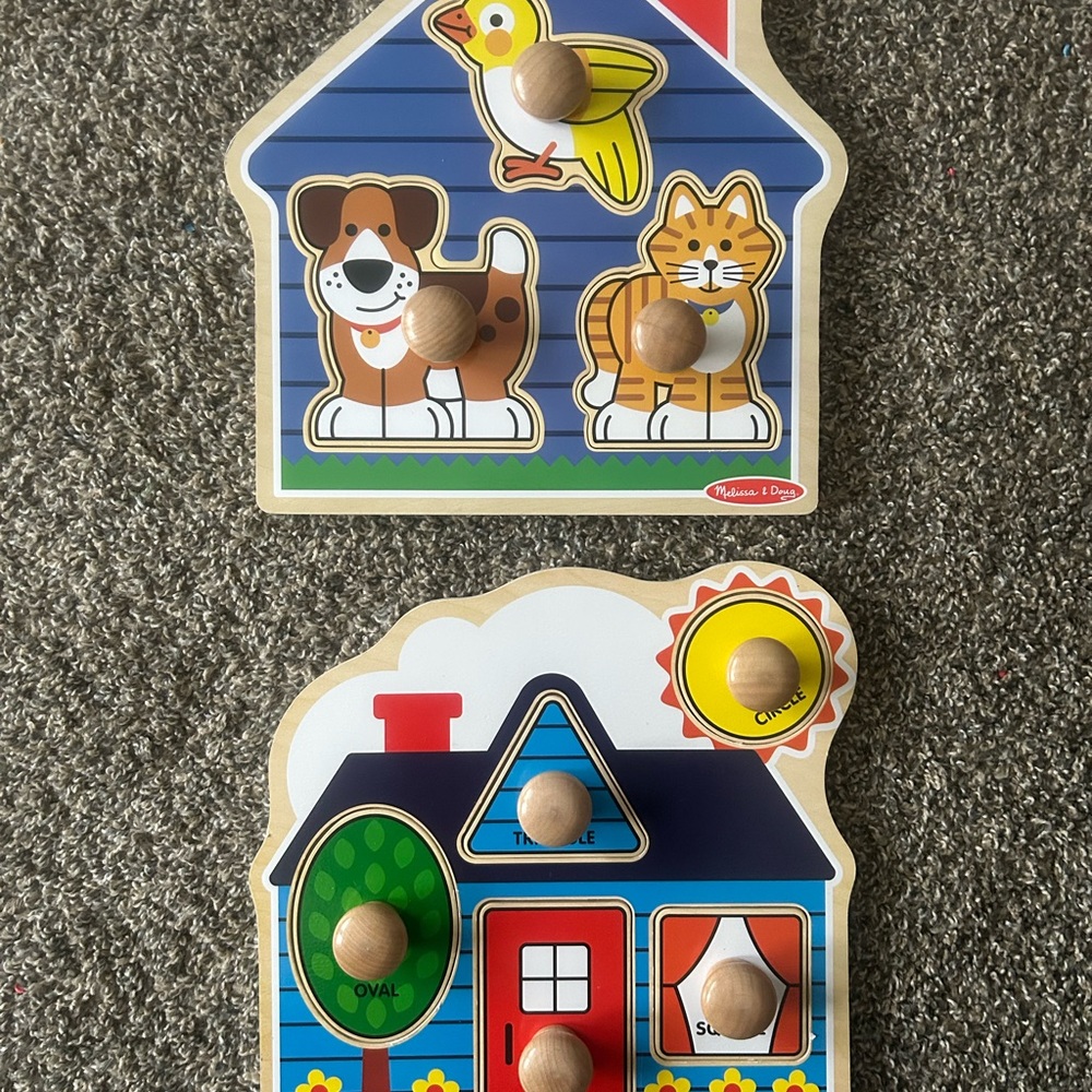 Melissa & Doug Blue and Yellow Animal House Puzzle